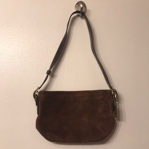 Brown suede Coach bag